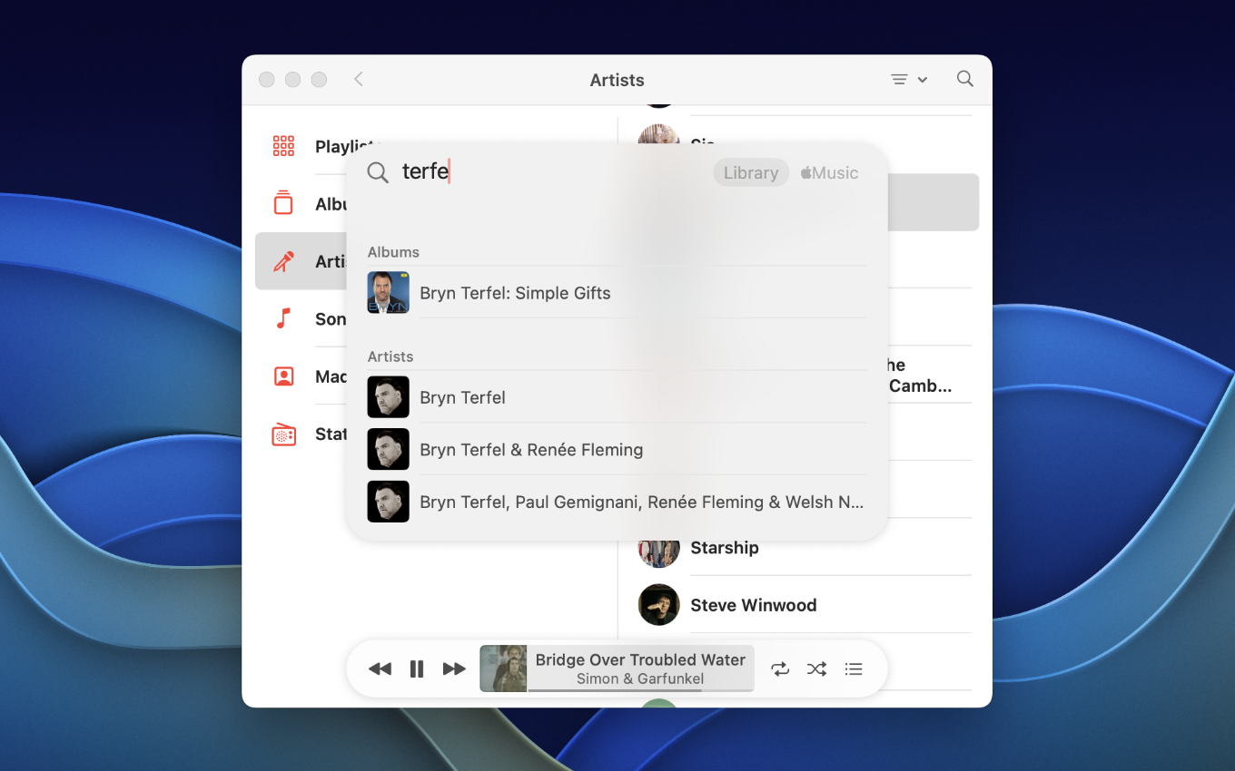 QuickTunes for Mac | Search