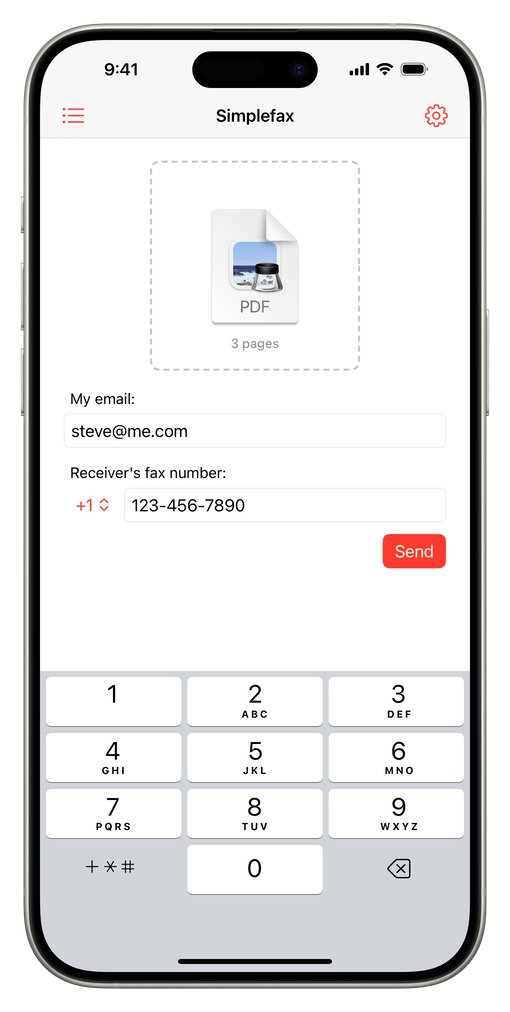Simplefax for iOS (iPhone and iPad)